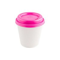 Coffee Cup Lids - Hot Pink - Plastic - Disposable - Fits 8, 12 and 16 oz Coffee Cups - 500ct Box - Restaurantware