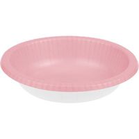 Club Pack of 200 Classic Pink and White Disposable Paper Party Banquet Dinner Bowls 20 oz
