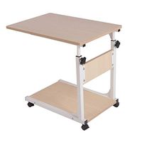 Xesvk Industrial Side Table, Mobile Snack Table for Coffee Laptop Tablet, Adjustable Stand Portable Cart Tray Side Table Studying Desk US Stock (White)