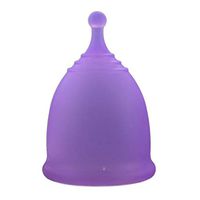 Braceus 2 PCS Women Female Lady Reusable Medical Silicone Mestrual Cup Soft Feminine Hygiene Purple L