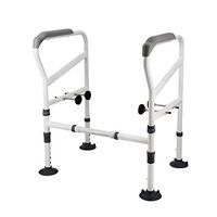 XF Toilet Handrail, Old Man Bathroom Safety Booster Aluminum Alloy Sucker Foot Pad, Foldable Design Without Punching, Suitable for Different Shapes of Toilet (Color : A)