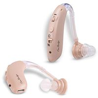 Hearing Amplifier Aid Rechargeable Digital Personal Sound Amplifier Devices PSAP for Seniors,Behind The Ear,BTE,TV,2-Pack (Fleshcolor)