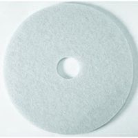 3M White Super Polish Floor Pads 4100, Polishing, 27" Diameter, White - five pads.