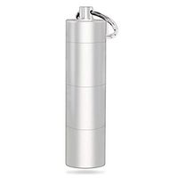 SHD Pocket Pill Container Waterproof Pill Case 3 Compartments Silver Aluminum Alloy Medicine Box for Travel Hiking Camping