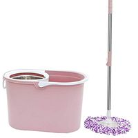 Rotating Mop Spin Bucket With Send 5 Microfiber Heads, 360° Magic Hand Press Swivel Mop