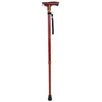 Walking Stick, Portable Battery Powered Adjustable Walking Cane with Flashlight Bottom Pads for Arthritis Seniors Disabled Elderly (Rosewood)