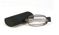 Unisex Compact Pocket Folding Reading Glasses Portable Foldable Magnifying Readers Eyeglasses with Case for Men Women Travel Carrying Brown (+3.5)