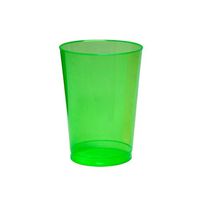Party Essentials Hard Plastic 10-Ounce Party Cups and Tall Tumblers, Neon Green, 25-Count
