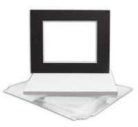 Golden State Art, Pack of 10 Black Pre-Cut 16x20 Picture Mat for 11x14 Photo with White Core Bevel Cut Mattes Sets. Includes 10 High Premier Acid Free Mats & 10 Backing Board & 10 Clear Bags