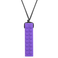 Chew Blockz Chewable Necklace for Kids - Sensory Chew Jewelry for Kids by Munchables (Purple)