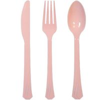 Hanna K. Signature Collection 24-Piece Plastic Cutlery Combo, Pink