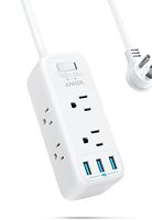 Anker Power Strip Surge Protector with USB, 5 ft Extension Cord, Flat Plug, 331 Power Strip with 6 Outlets and 3 USB-A Ports, Charging Station, Compact for Travel, Home, Room, Office (300J)