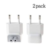 AC Power Adapter Europe Wall Folding Plug Duck Head (2 Pack), YIHUNION Charge Adapter Europe Standard Compatible with MacBook Pro/MacBook Air/Mac iBook/iPod/etc.