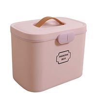 Q&Y First Aid Box Medication Chest Pill Case Family Emergency Kit Storage Organizer Multi-Functional Removable Tray (Pink)