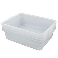 Hommp 8 Quart White Small Bus Tub/Box, Small Rectangle Wash Basins, 4-Pack
