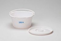 MediChoice Commode Pail Sets with Lids & Handles, Plastic, White, 7 Quart Capacity, (Case of 6)