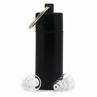 High-Fidelity Earplugs with Metal Keychain Carry Case Comfortable Soft Silicone | HiFi Noise Attenuating Ear Plugs for Musicians, Concert, Sleeping & More (Clear)
