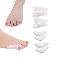 Yitoes Toe Separators, Bunionette Pads-4 Tailor's Bunion Corrector Spacers-Pain Relief for Little Toes (8pcs White Toe Separator)