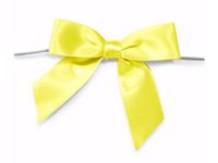 6ct. Pre-Tied Yellow 3" Satin Gift Bows Wire Ties Ready-to-Use 7/8" Ribbon nfLG -1385