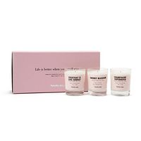 Soohyang Premium Mini Candle Gift Set of 3, 100% Pure Soy Wax Glass, Trial Set, 1.05 oz (Pink Box)