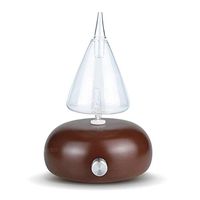 TOMNEW Essential Oil Diffuser, Nebulizing Diffuser,Wood and Glass Aromatherapy Diffuser, 7 Color Changing LED lights – No Heat, No Water, No Plastic