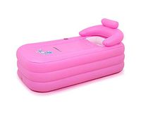 ZMM® Bathtub, Thickening Keep Warm Inflated Bathtub Household Adult Fold Bath Barrel Child Bath Tub Plastic Bathing Bath Barrel (Color : Blue)