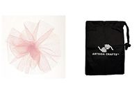 Darice DIY Crafts Supplies Gift Wrapping Ribbon Tulle Glitter 6 inches x 10 Yards Pink/Iris (3 Pack) 2913 80 Bundle with 1 Artsiga Crafts Small Bag