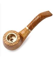 YOJDTD Pipes, Men's Pipe, Solid Wood Pipe, Yellow Wood Sandal Pipe, Dry Pipe, Grass, pear, Water Ripple