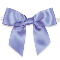 Weststone 50pcs Satin Lavender Bows 3 1/2" Span x 2" Tail, Ribbon Width 1", Pre-Tied Bows or Self-Adhesive Bows