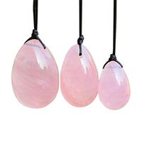 Healifty 3PCS Pink Tiger Eyes Yoni Egg Drilled Crystal Quartz Jade Egg Chakra Healing Yoga Exercise Eggs for Muscles Kegel Exercise