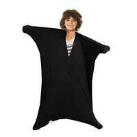 Alnkids Sensory Sock (Green, Small 40"x27") Full-Body Wrap to Relieve Stress, Hyposensitivity, Anxiety - Stretchy, Breathable Sack for Boys, Girls (Black, Large（55''LX28''W）)