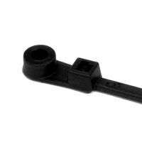 Hellermann Tyton T30MR0C2 Screw Mount Tie, 30lb. 6.3" Long, Max Bundle Diameter 1.3", 8 Screw PA66HS, Black (Pack of 100)