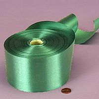 Krafty Klassics 1 Roll of Fabric Embossed Floral Poly Ribbon (2 3/4" x 100 Yds, Emerald Green)