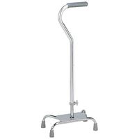 Carex Quad Cane with Large Base - Quad Walking Cane with Offset Cane Handle and Adjustable Height - 4 Tip Cane for Stability
