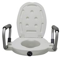 HSRG Medical Elevated Raised Toilet Seat, Portable Toilet Seat Riser with Handles for Handicapped, Elderly, Pregnant Woman,Strengthen