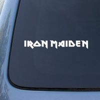 So Cool - IRON MAIDEN - Vinyl 8" Wide (Color: WHITE) decal laptop tablet skateboard car windows stickers