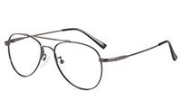 SOOLALA Unisex Memory-metal Classic Aviator Readers Reading Glasses Customized Strengths, Gray, 2.75D
