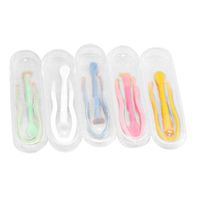 HEALLILY Contact Lenses Tweezers and Remover for Travel Home Office 5pcs (Orange, Blue, Green, Pink, White, Each Color Has 1pcs)
