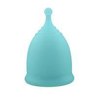 Braceus 2 PCS Women Female Lady Reusable Medical Silicone Mestrual Cup Soft Feminine Hygiene Blue L