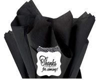 48Sheets Black 20" x 30"Large Gift Wrap & Large Flower Decoration Crafting Tissues Paper with Decorative Thanks Gift Tags
