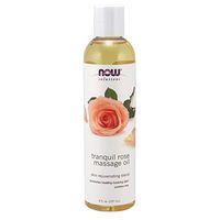 NOW Solutions, Tranquil Rose Massage Oil, Body Moisturizer for Dry Sensitive Skin, Promotes Healthy-Looking Skin, 8-Ounce