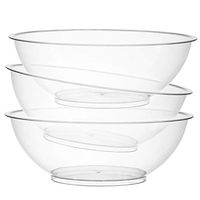 Plastic Serving bowls | 6 Pack | Vista Disposable Salad and Snack Bowl | For Parties Round, 80 Ounce