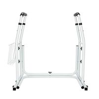 Moonwind Medical Toilet Rail Stand Alone Commode Safety Frame Bathroom Grab Rail with Magazine Holder for Elderly, Senior, Handicap