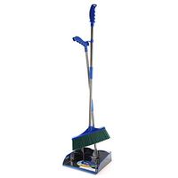Broom and Dustpan With Long Handle Telescopic Up Soft Brush Windproof Plastic Broom And Dustpan Non-Slip Handle Stainless Steel Rod Broom Set Used For Home Kitchen Office Toilet