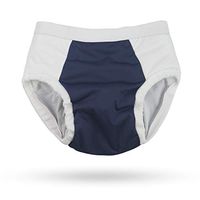 Protective Brief Adult Cloth Diaper for Mild to Severe Incontinence: Reusable Waterproof Underwear for Men & Women (Small, Navy)