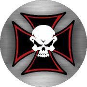 Skeleton Maltese Cross Vinyl Sticker,Cars Trucks Vans Walls Laptop