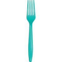 Creative Converting 324786 Touch of Color Premium 288 Count Plastic Forks, Teal Lagoon