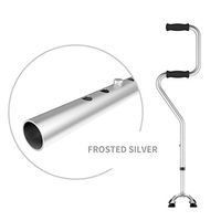 Crutches Canes Walking Stick Walking Travel Adjustable Walking Canes Walking Sticks for Men and Women with Led Light Cushion Handle Arthritis Seniors Disabled (Color : Silver)