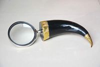 Buddha4all Magnifier Glass Hand held Magnifying Glass with Genuine Horn Handle (Antique)