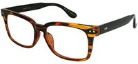 Edge I-Wear 80's Horned Rim Frame Reading Glasses for Men/Women +2.75 540695-+2.75-3 Amber Readers